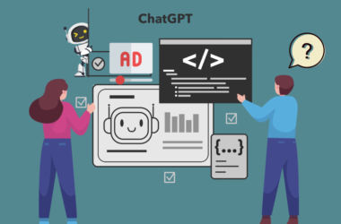 ChatGPT interface with ad banners, raising questions about advertising integration
