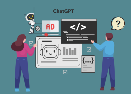 ChatGPT interface with ad banners, raising questions about advertising integration